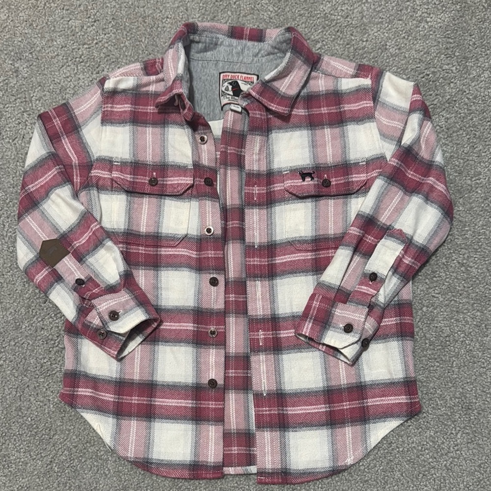 The Black Dog Kids Plaid Shirt - Pink and White